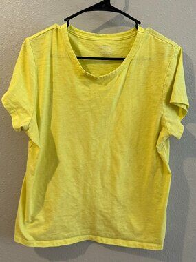 Time and Tru XL Yellow T-Shirt Short Sleeve Casual Basic Tee